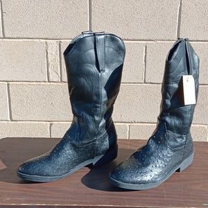 Black Cowboy Boots  by Ahongm Fashion(Size12)